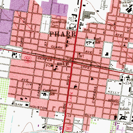 Topographic Map of Pharr Fire Department Headquarters, TX