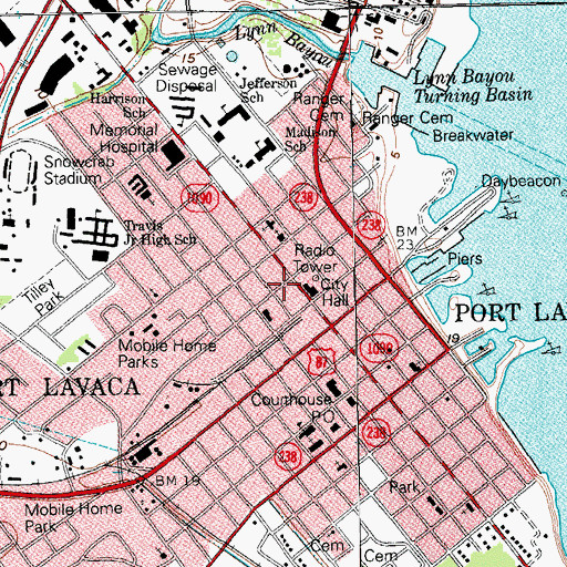 Topographic Map of Port Lavaca Fire Marshal's Office, TX