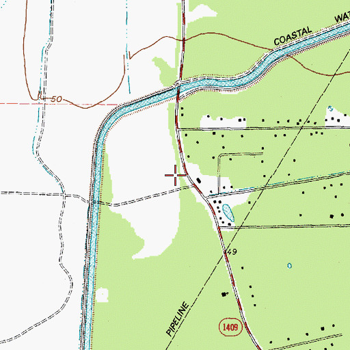 Topographic Map of Westlake Community Volunteer Fire Department, TX