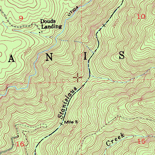 Topographic Map of Beaver Creek, CA