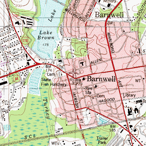 Topographic Map of South Carolina State Government Law Enforcement Office, SC