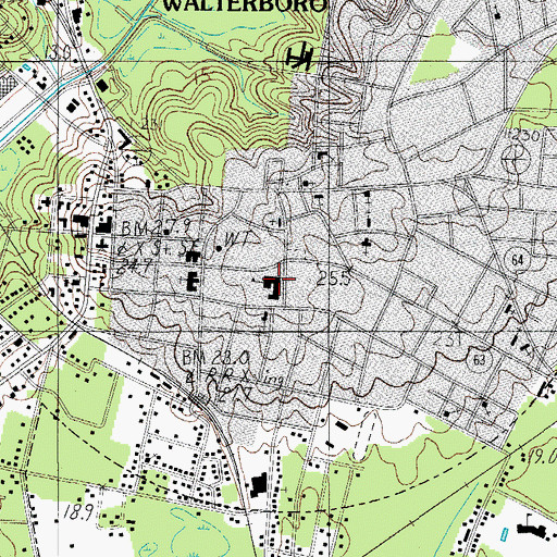 Topographic Map of Colleton County Sheriff's Office, SC