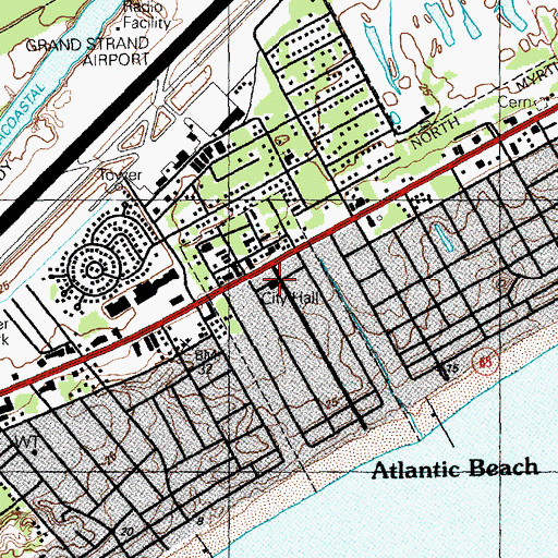 Topographic Map of Atlantic Beach Police Department, SC