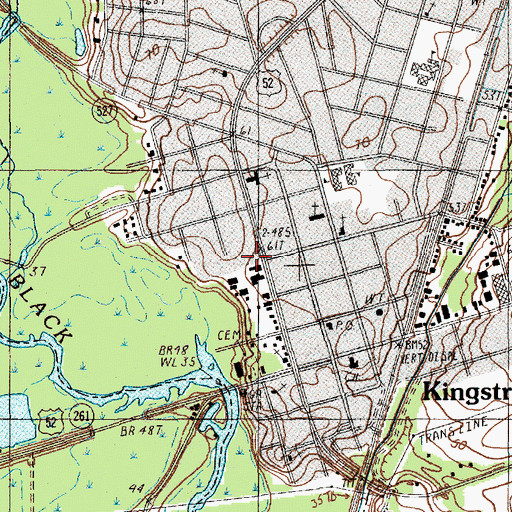 Topographic Map of Kingstree Police Department, SC