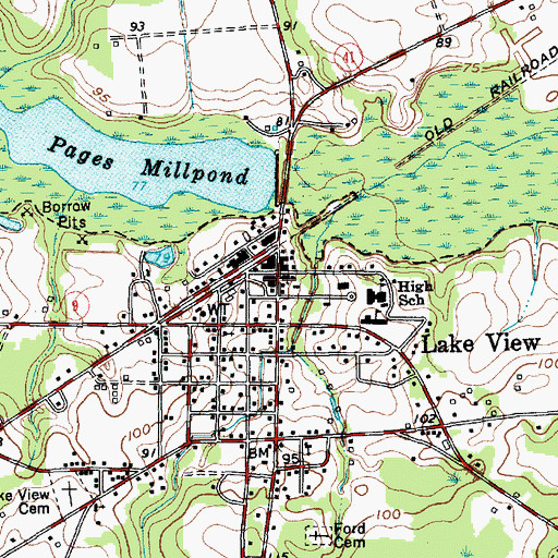 Topographic Map of Lake View Police Department, SC
