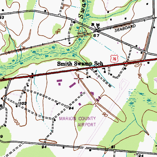 Topographic Map of Marion County Emergency Management Office, SC