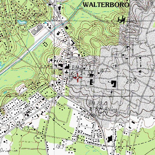 Topographic Map of Walterboro Police Department, SC