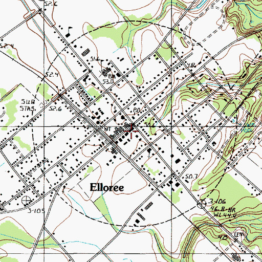 Topographic Map of Elloree Police Department, SC
