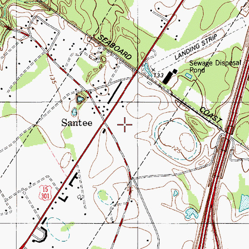 Topographic Map of Santee Police Department, SC