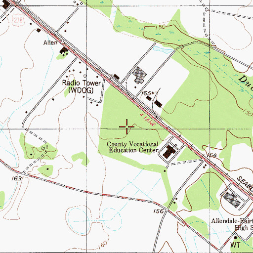 Topographic Map of Allendale Law Enforcement Center, SC