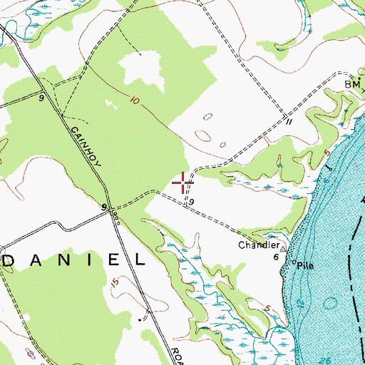 Topographic Map of Charleston Police Department Patrol Team 5, SC