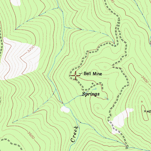 Topographic Map of Bell Mine, CA