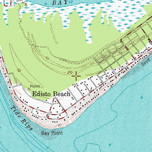 Topographic Map of Edisto Beach Police Department, SC