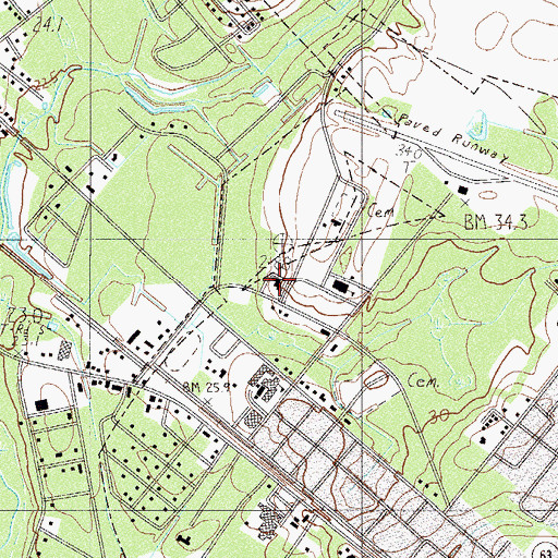 Topographic Map of Hampton County Sheriff's Office, SC