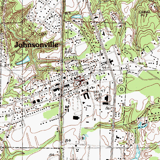 Topographic Map of Johnsonville Police Department, SC