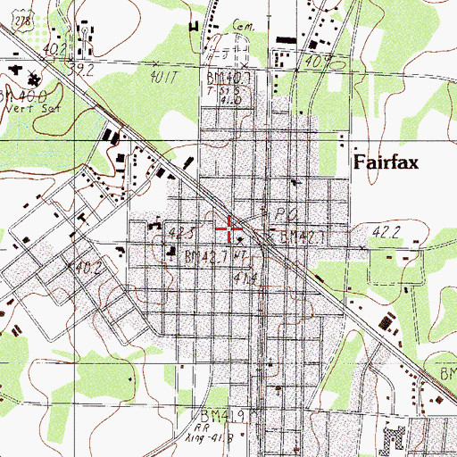 Topographic Map of Fairfax Police Department, SC