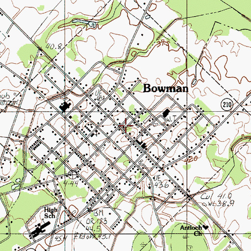 Topographic Map of Bowman Police Department, SC