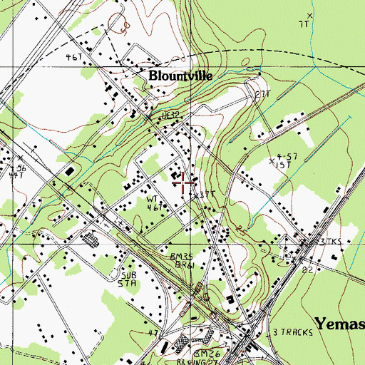 Topographic Map of Yemassee Police Department, SC