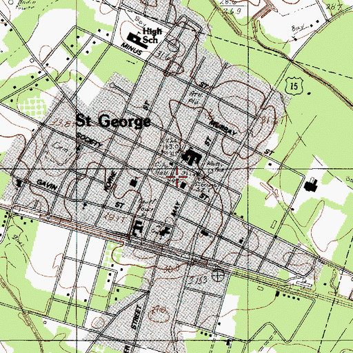 Topographic Map of Saint George Police Department, SC