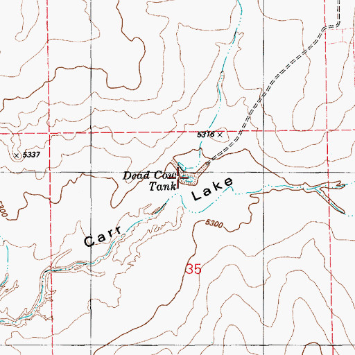 Topographic Map of Dead Cow Tank, AZ