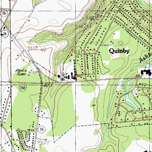 Topographic Map of Quinby Police Department, SC
