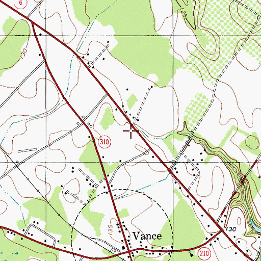Topographic Map of Orangeburg County Sheriff's Office, SC