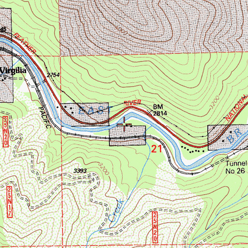 Topographic Map of Berry Creek, CA