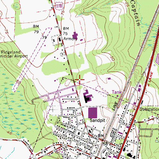 Topographic Map of South Carolina Highway Patrol Troop 6 Post C, SC