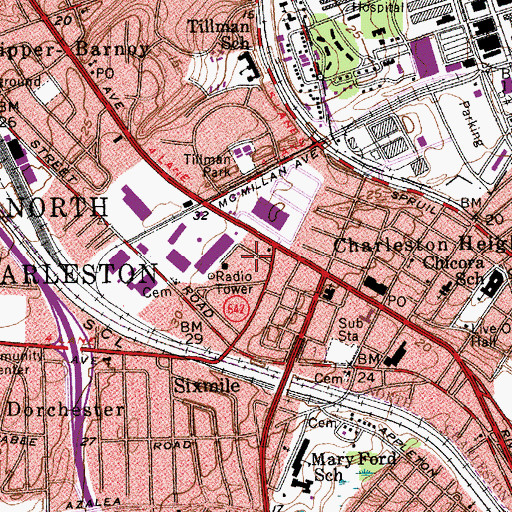 Topographic Map of Charleston County Sheriff's Office, SC