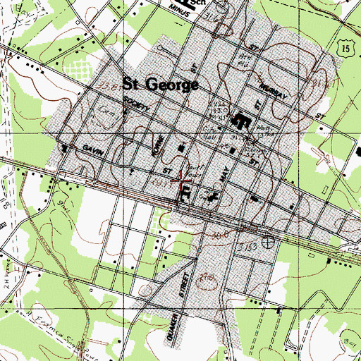 Topographic Map of Dorchester County Sheriff's Office, SC