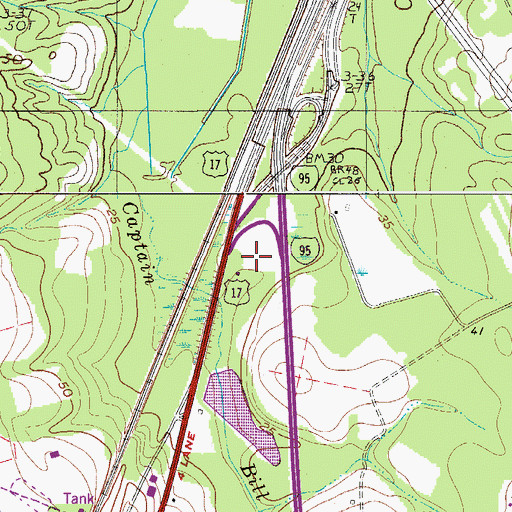 Topographic Map of Jasper County Sheriff's Office, SC