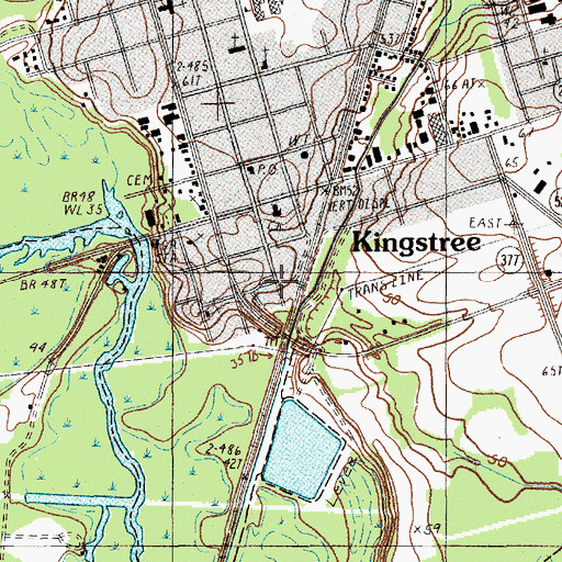 Topographic Map of Williamsburg County Sheriff's Department, SC