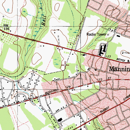 Topographic Map of Clarendon County Sheriff's Office, SC