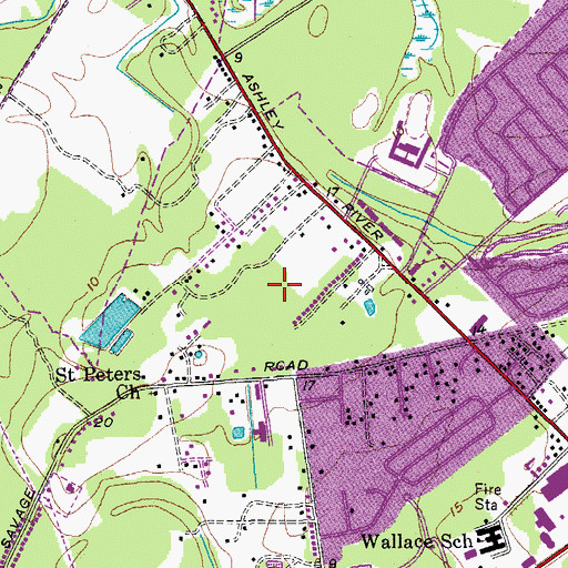 Topographic Map of Charleston Police Department, SC