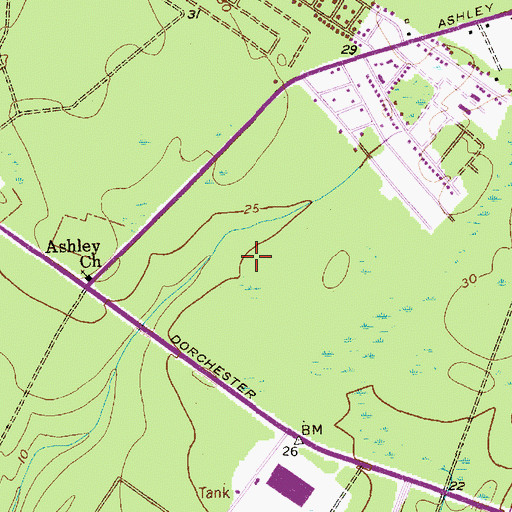 Topographic Map of North Charleston Police Department, SC