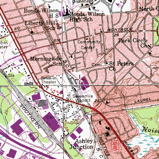 Topographic Map of Amtrak Police Department, SC