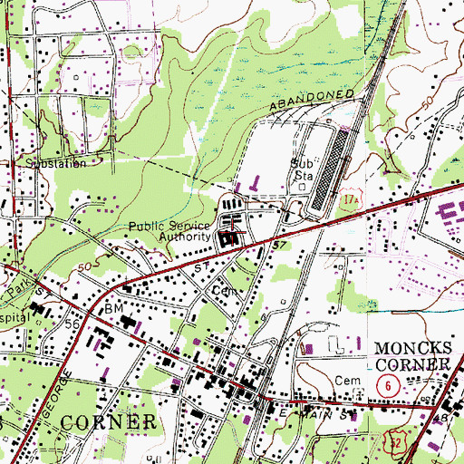 Topographic Map of Berkeley County Sheriff's Office, SC
