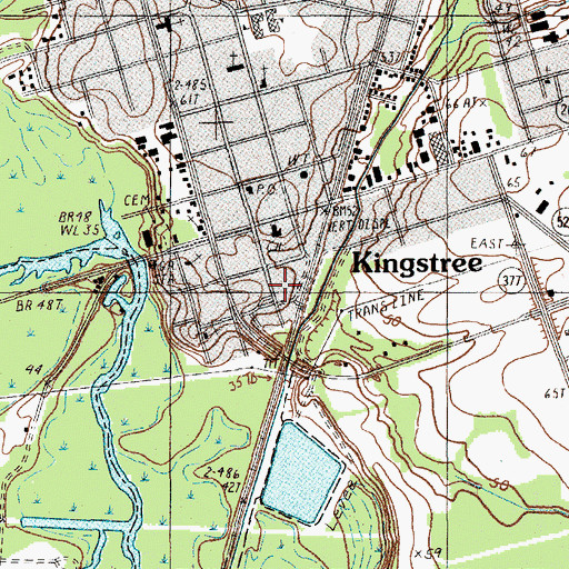Topographic Map of Williamsburg County Sheriff's Office, SC