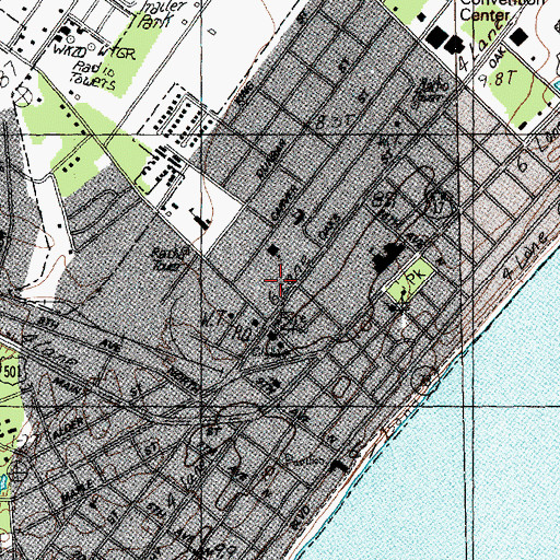 Topographic Map of Myrtle Beach Police Department, SC