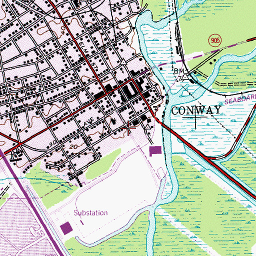 Topographic Map of Horry County Police Department, SC