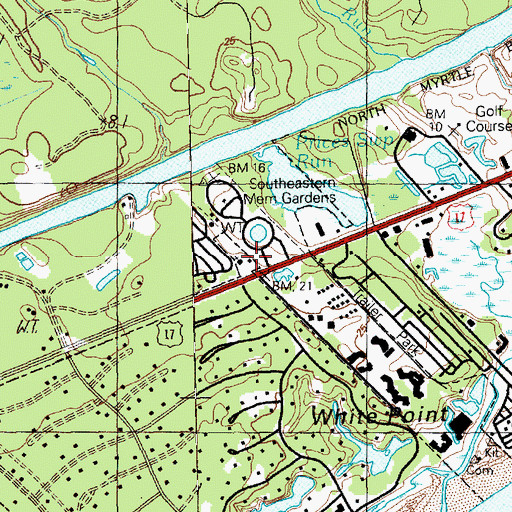 Topographic Map of Briarcliffe Acres Police Department, SC