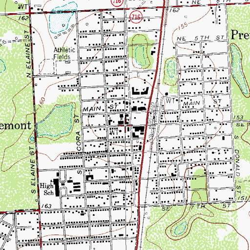 Topographic Map of Premont Police Department, TX