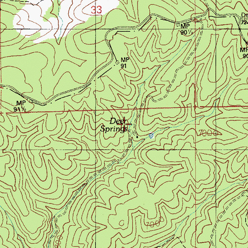 Topographic Map of Deer Spring, AZ