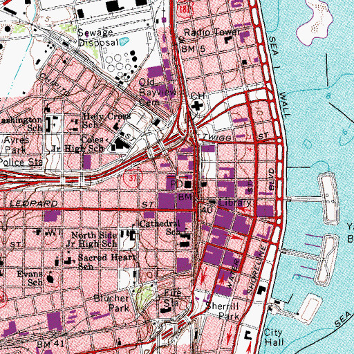 Topographic Map of Texas Commerce Plaza, TX