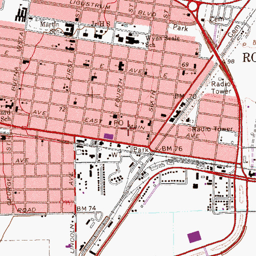 Topographic Map of Robstown Police Department, TX