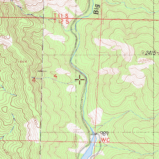 Topographic Map of Big Creek, CA
