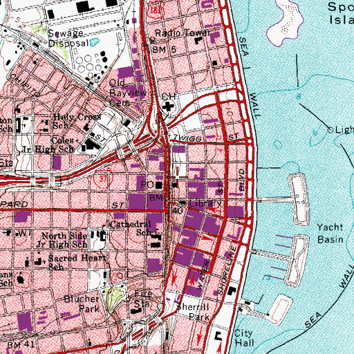 Topographic Map of US District Courthouse, TX