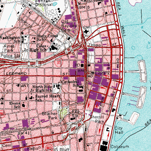 Topographic Map of Wilson Building, TX