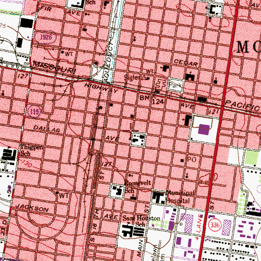 Topographic Map of McAllen Police Department Substation, TX