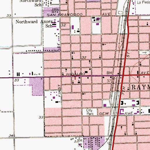 Topographic Map of Willacy County Crime Victim Benefit, TX